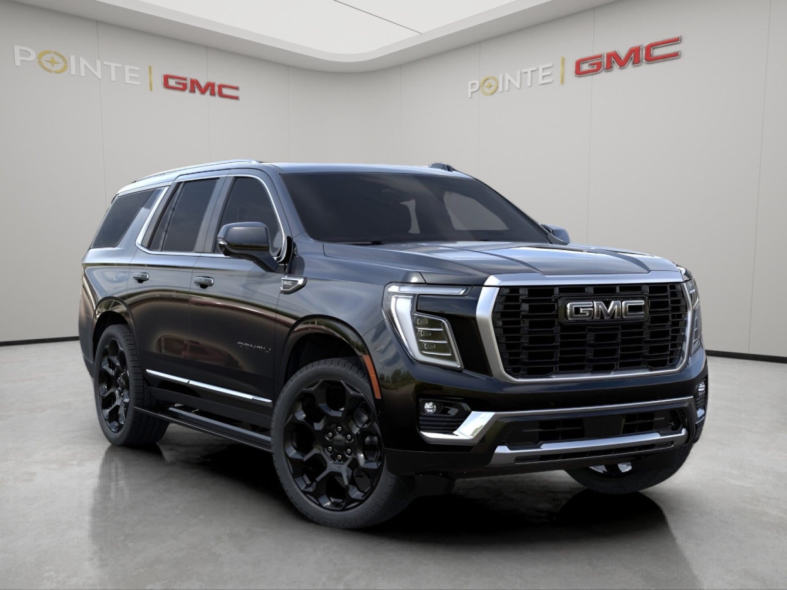 2026 GMC Yukon Denali in Onyx Black — front three-quarter view