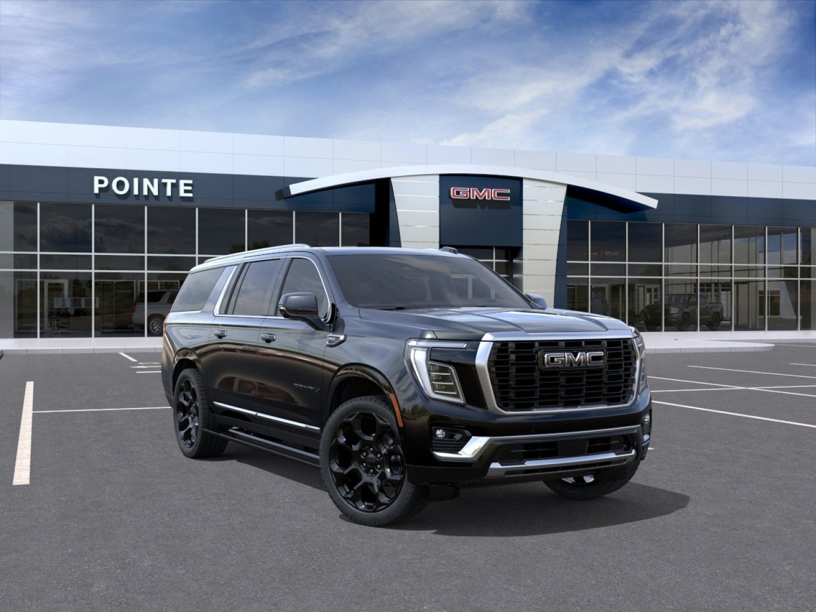 2026 GMC Yukon XL Denali in Onyx Black — front three-quarter view