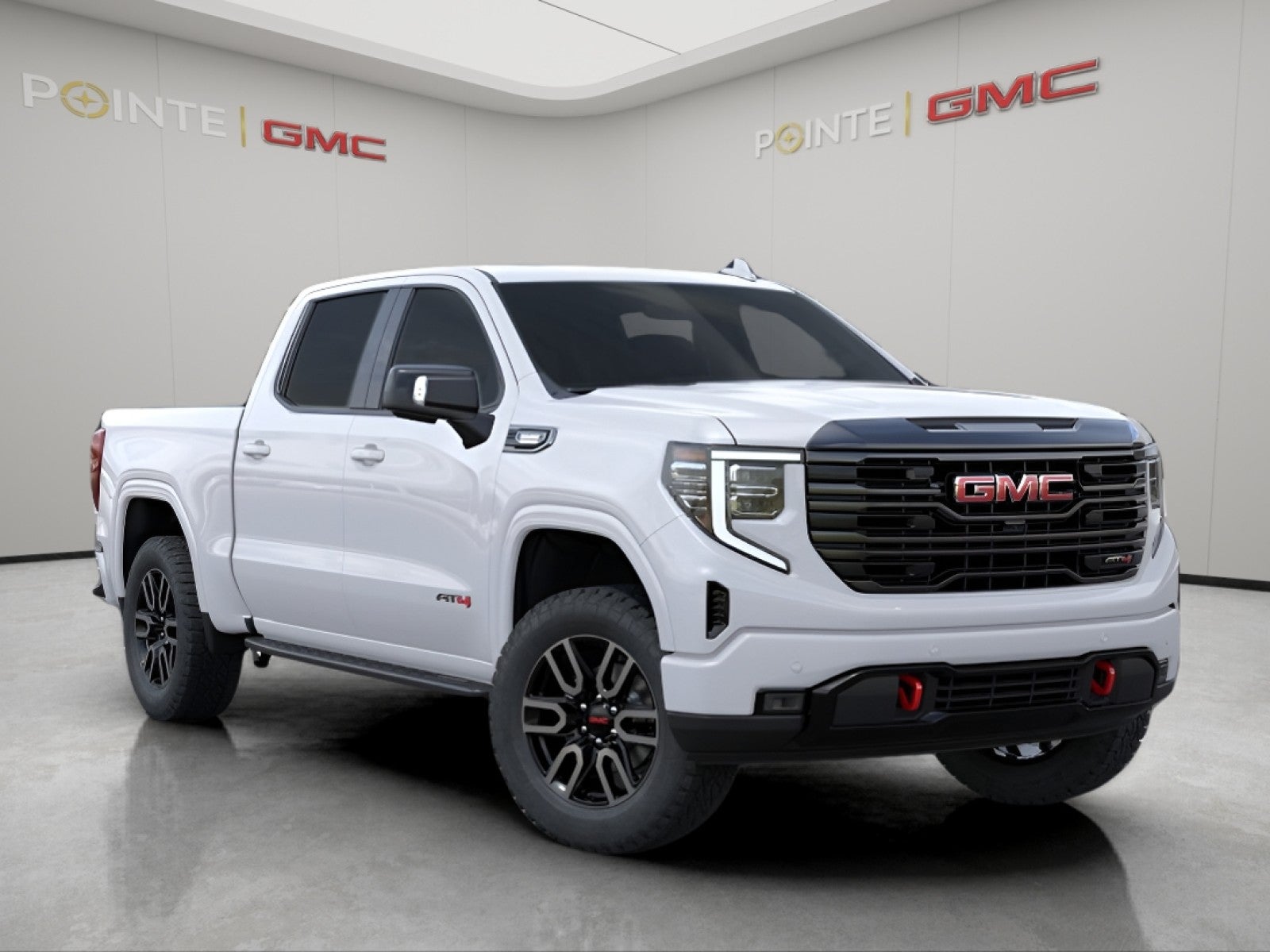 2026 GMC Sierra 1500 AT4 in Summit White — front three-quarter view