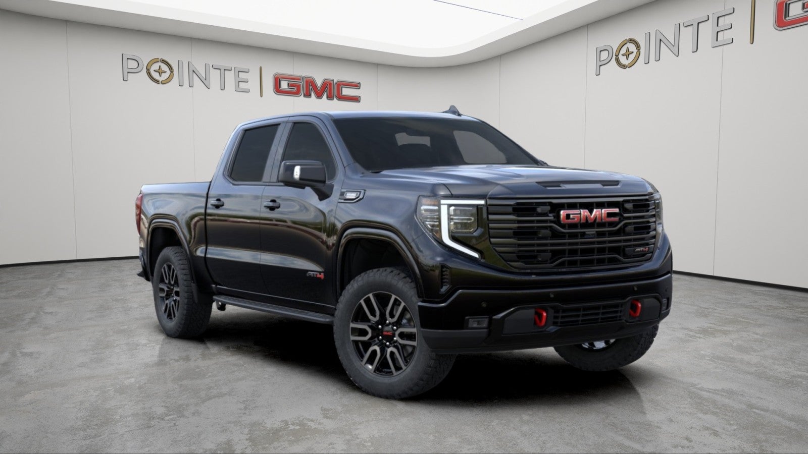 2026 GMC Sierra 1500 AT4 in Onyx Black — front three-quarter view