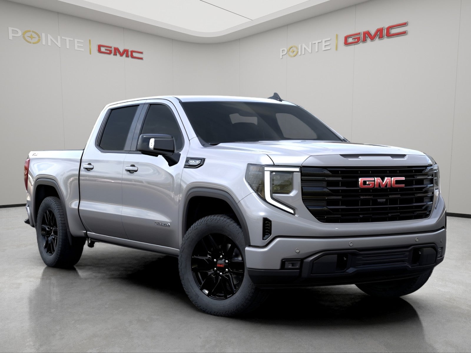 2026 GMC Sierra 1500 Elevation in Sterling Metallic — front three-quarter view